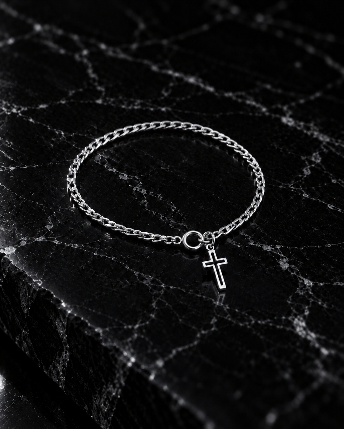 Pulsera Mini Creed en plata .925 con cruz lineal
